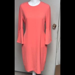 NWT Calvin Klein bell sleeves sheath dress
